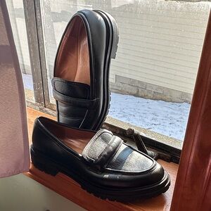 Black Sz.9 Madewell Leather Loafers